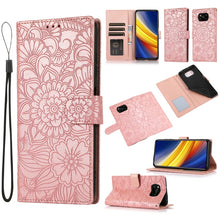 Load image into Gallery viewer, Skin Feel Embossed Sunflower Horizontal Flip Leather Case with Holder &amp; Card Slots &amp; Wallet &amp; Lanyard, For Xiaomi POCO X3 NFC / X3 Pro / X3, For Xiaomi Redmi K40 / K40 Pro / Poco F3, For Xiaomi Mi 10T Lite 5G, For Xiaomi Mi 11, For Xiaomi Redmi Note 9 ...