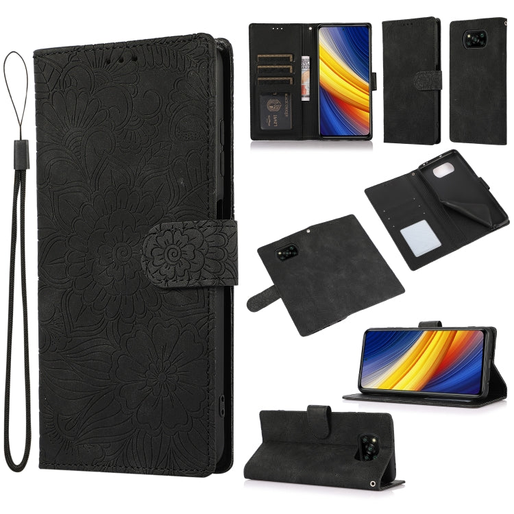Skin Feel Embossed Sunflower Horizontal Flip Leather Case with Holder & Card Slots & Wallet & Lanyard, For Xiaomi POCO X3 NFC / X3 Pro / X3, For Xiaomi Redmi K40 / K40 Pro / Poco F3, For Xiaomi Mi 10T Lite 5G, For Xiaomi Mi 11, For Xiaomi Redmi Note 9 ...