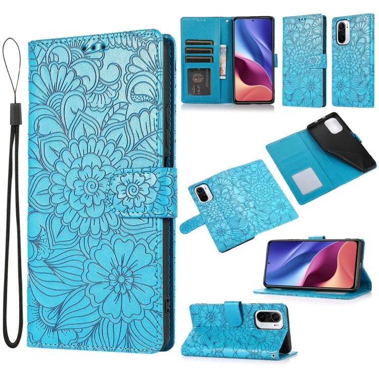 Skin Feel Embossed Sunflower Horizontal Flip Leather Case with Holder & Card Slots & Wallet & Lanyard, For Xiaomi POCO X3 NFC / X3 Pro / X3, For Xiaomi Redmi K40 / K40 Pro / Poco F3, For Xiaomi Mi 10T Lite 5G, For Xiaomi Mi 11, For Xiaomi Redmi Note 9 ...