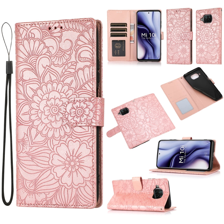 Skin Feel Embossed Sunflower Horizontal Flip Leather Case with Holder & Card Slots & Wallet & Lanyard, For Xiaomi POCO X3 NFC / X3 Pro / X3, For Xiaomi Redmi K40 / K40 Pro / Poco F3, For Xiaomi Mi 10T Lite 5G, For Xiaomi Mi 11, For Xiaomi Redmi Note 9 ...