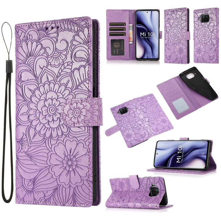 Skin Feel Embossed Sunflower Horizontal Flip Leather Case with Holder & Card Slots & Wallet & Lanyard, For Xiaomi POCO X3 NFC / X3 Pro / X3, For Xiaomi Redmi K40 / K40 Pro / Poco F3, For Xiaomi Mi 10T Lite 5G, For Xiaomi Mi 11, For Xiaomi Redmi Note 9 ...