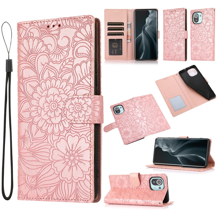 Skin Feel Embossed Sunflower Horizontal Flip Leather Case with Holder & Card Slots & Wallet & Lanyard, For Xiaomi POCO X3 NFC / X3 Pro / X3, For Xiaomi Redmi K40 / K40 Pro / Poco F3, For Xiaomi Mi 10T Lite 5G, For Xiaomi Mi 11, For Xiaomi Redmi Note 9 ...
