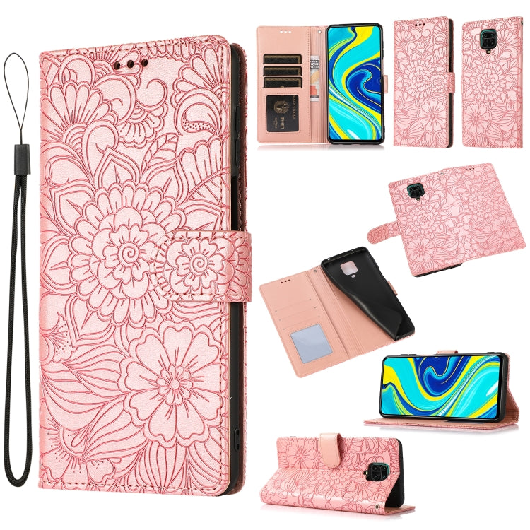 Skin Feel Embossed Sunflower Horizontal Flip Leather Case with Holder & Card Slots & Wallet & Lanyard, For Xiaomi POCO X3 NFC / X3 Pro / X3, For Xiaomi Redmi K40 / K40 Pro / Poco F3, For Xiaomi Mi 10T Lite 5G, For Xiaomi Mi 11, For Xiaomi Redmi Note 9 ...