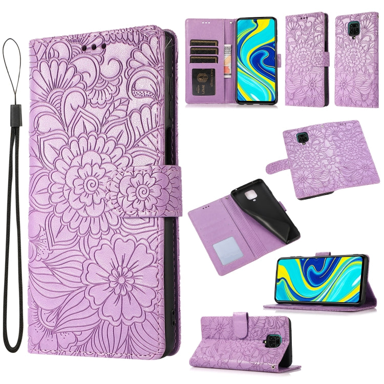 Skin Feel Embossed Sunflower Horizontal Flip Leather Case with Holder & Card Slots & Wallet & Lanyard, For Xiaomi POCO X3 NFC / X3 Pro / X3, For Xiaomi Redmi K40 / K40 Pro / Poco F3, For Xiaomi Mi 10T Lite 5G, For Xiaomi Mi 11, For Xiaomi Redmi Note 9 ...