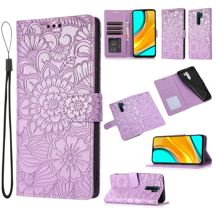 Skin Feel Embossed Sunflower Horizontal Flip Leather Case with Holder & Card Slots & Wallet & Lanyard, For Xiaomi Redmi 9, For Xiaomi Redmi 10X 5G, For Xiaomi Redmi K30 Pro, For Xiaomi Mi CC9 Pro, For Xiaomi Redmi K20, For Xiaomi Redmi 8               ...