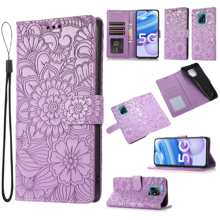 Skin Feel Embossed Sunflower Horizontal Flip Leather Case with Holder & Card Slots & Wallet & Lanyard, For Xiaomi Redmi 9, For Xiaomi Redmi 10X 5G, For Xiaomi Redmi K30 Pro, For Xiaomi Mi CC9 Pro, For Xiaomi Redmi K20, For Xiaomi Redmi 8               ...