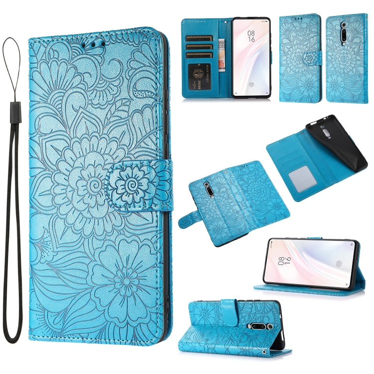 Skin Feel Embossed Sunflower Horizontal Flip Leather Case with Holder & Card Slots & Wallet & Lanyard, For Xiaomi Redmi 9, For Xiaomi Redmi 10X 5G, For Xiaomi Redmi K30 Pro, For Xiaomi Mi CC9 Pro, For Xiaomi Redmi K20, For Xiaomi Redmi 8               ...