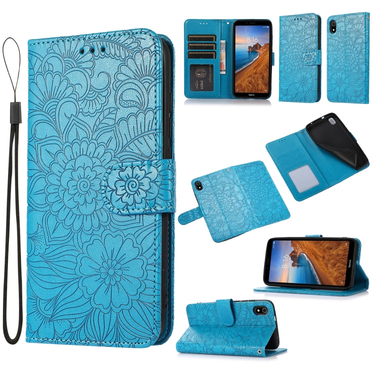 Skin Feel Embossed Sunflower Horizontal Flip Leather Case with Holder & Card Slots & Wallet & Lanyard, For Xiaomi Redmi 9, For Xiaomi Redmi 10X 5G, For Xiaomi Redmi K30 Pro, For Xiaomi Mi CC9 Pro, For Xiaomi Redmi K20, For Xiaomi Redmi 8               ...
