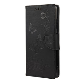 Vintage Embossed Floral Butterfly Pattern Horizontal Flip Leather Case with Card Slot & Holder & Wallet & Lanyard, For Samsung Galaxy A22 5G, For Sony Xperia 10 III, For Xiaomi Mi 11