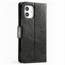 Load image into Gallery viewer, CaseNeo Business Splicing Dual Magnetic Buckle Horizontal Flip PU Leather Case with Holder &amp; Card Slots &amp; Wallet, For iPhone 12 / 12 Pro, For iPhone 12 Pro Max, For iPhone 11 Pro, For iPhone 11, For iPhone 11 Pro Max