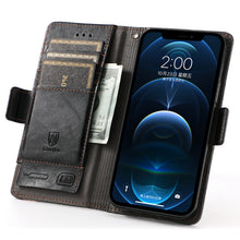 Load image into Gallery viewer, CaseNeo Business Splicing Dual Magnetic Buckle Horizontal Flip PU Leather Case with Holder &amp; Card Slots &amp; Wallet, For iPhone 12 / 12 Pro, For iPhone 12 Pro Max, For iPhone 11 Pro, For iPhone 11, For iPhone 11 Pro Max