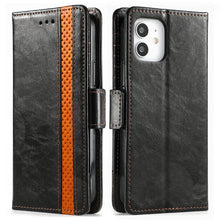 Load image into Gallery viewer, CaseNeo Business Splicing Dual Magnetic Buckle Horizontal Flip PU Leather Case with Holder &amp; Card Slots &amp; Wallet, For iPhone 12 / 12 Pro, For iPhone 12 Pro Max, For iPhone 11 Pro, For iPhone 11, For iPhone 11 Pro Max