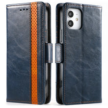 Load image into Gallery viewer, CaseNeo Business Splicing Dual Magnetic Buckle Horizontal Flip PU Leather Case with Holder &amp; Card Slots &amp; Wallet, For iPhone 12 mini, For iPhone 12 / 12 Pro, For iPhone 12 Pro Max, For iPhone 11 Pro, For iPhone 11, For iPhone 11 Pro Max