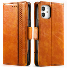 Load image into Gallery viewer, CaseNeo Business Splicing Dual Magnetic Buckle Horizontal Flip PU Leather Case with Holder &amp; Card Slots &amp; Wallet, For iPhone 12 / 12 Pro, For iPhone 12 Pro Max, For iPhone 11 Pro, For iPhone 11, For iPhone 11 Pro Max