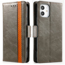 Load image into Gallery viewer, CaseNeo Business Splicing Dual Magnetic Buckle Horizontal Flip PU Leather Case with Holder &amp; Card Slots &amp; Wallet, For iPhone 12 / 12 Pro, For iPhone 12 Pro Max, For iPhone 11 Pro, For iPhone 11, For iPhone 11 Pro Max