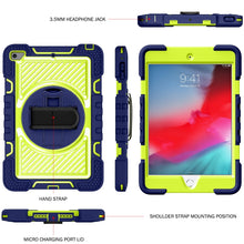 Load image into Gallery viewer, 360 Degree Rotation Contrast Color Shockproof Silicone + PC Case with Holder &amp; Hand Grip Strap &amp; Shoulder Strap, For iPad mini (2019) / 4, For Samsung Galaxy Tab A7 10.4 (2020) T500/T505