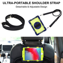 Load image into Gallery viewer, 360 Degree Rotation Contrast Color Shockproof Silicone + PC Case with Holder &amp; Hand Grip Strap &amp; Shoulder Strap, For iPad mini (2019) / 4, For Samsung Galaxy Tab A7 10.4 (2020) T500/T505