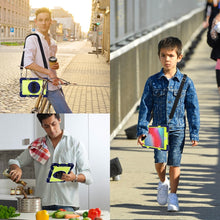 Load image into Gallery viewer, 360 Degree Rotation Contrast Color Shockproof Silicone + PC Case with Holder &amp; Hand Grip Strap &amp; Shoulder Strap, For iPad mini (2019) / 4, For Samsung Galaxy Tab A7 10.4 (2020) T500/T505