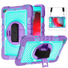 Load image into Gallery viewer, 360 Degree Rotation Contrast Color Shockproof Silicone + PC Case with Holder &amp; Hand Grip Strap &amp; Shoulder Strap, For iPad mini (2019) / 4, For Samsung Galaxy Tab A7 10.4 (2020) T500/T505