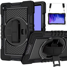 Load image into Gallery viewer, 360 Degree Rotation Contrast Color Shockproof Silicone + PC Case with Holder &amp; Hand Grip Strap &amp; Shoulder Strap, For iPad mini (2019) / 4, For Samsung Galaxy Tab A7 10.4 (2020) T500/T505