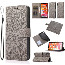 Load image into Gallery viewer, Skin Feel Embossed Sunflower Horizontal Flip Leather Case with Holder &amp; Card Slots &amp; Wallet &amp; Lanyard, For iPhone X / XS, For iPhone XS Max, For iPhone 6 / 6s, For iPhone 6 Plus / 6s Plus, For iPhone 7 Plus / 8 Plus, For iPhone 7 / 8 / SE(2020)