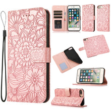 Load image into Gallery viewer, Skin Feel Embossed Sunflower Horizontal Flip Leather Case with Holder &amp; Card Slots &amp; Wallet &amp; Lanyard, For iPhone X / XS, For iPhone XS Max, For iPhone 6 / 6s, For iPhone 6 Plus / 6s Plus, For iPhone 7 Plus / 8 Plus, For iPhone 7 / 8 / SE(2020)