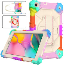Load image into Gallery viewer, Contrast Color Robot Shockproof Silicon + PC Protective Case with Holder &amp; Shoulder Strap, For Samsung Galaxy Tab A 8.0 (2019)T290/T295