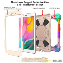 Load image into Gallery viewer, Contrast Color Robot Shockproof Silicon + PC Protective Case with Holder &amp; Shoulder Strap, For Samsung Galaxy Tab A 8.0 (2019)T290/T295