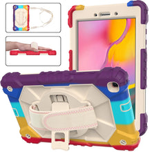 Load image into Gallery viewer, Contrast Color Robot Shockproof Silicon + PC Protective Case with Holder &amp; Shoulder Strap, For Samsung Galaxy Tab A 8.0 (2019)T290/T295