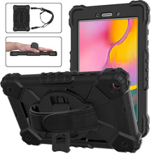Load image into Gallery viewer, Contrast Color Robot Shockproof Silicon + PC Protective Case with Holder &amp; Shoulder Strap, For Samsung Galaxy Tab A 8.0 (2019)T290/T295