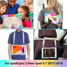 Load image into Gallery viewer, Contrast Color Robot Shockproof Silicon + PC Protective Case with Holder &amp; Shoulder Strap, For iPad 9.7 (2018) &amp; (2017) / Air 2 / Air