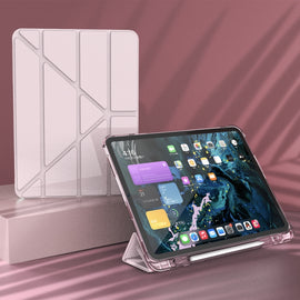 Multi-folding Horizontal Flip PU Leather + TPU Aitbag Shockproof Half Paste Case with Holder & Pen Slot & Sleep / Wake-up Function, For iPad Pro 11 2022 / 2020/2021