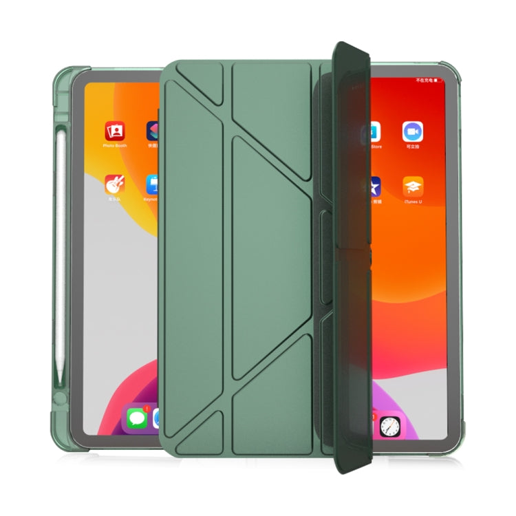 Multi-folding Horizontal Flip PU Leather + TPU Aitbag Shockproof Half Paste Case with Holder & Pen Slot & Sleep / Wake-up Function, For iPad Pro 11 2022 / 2020/2021