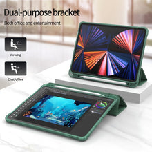 Load image into Gallery viewer, 3-folding Horizontal Flip PU Leather + TPU Aitbag Shockproof Half Paste Case with Holder &amp; Pen Slot &amp; Sleep / Wake-up Function, For iPad Pro 11 2022 / 2020/2021