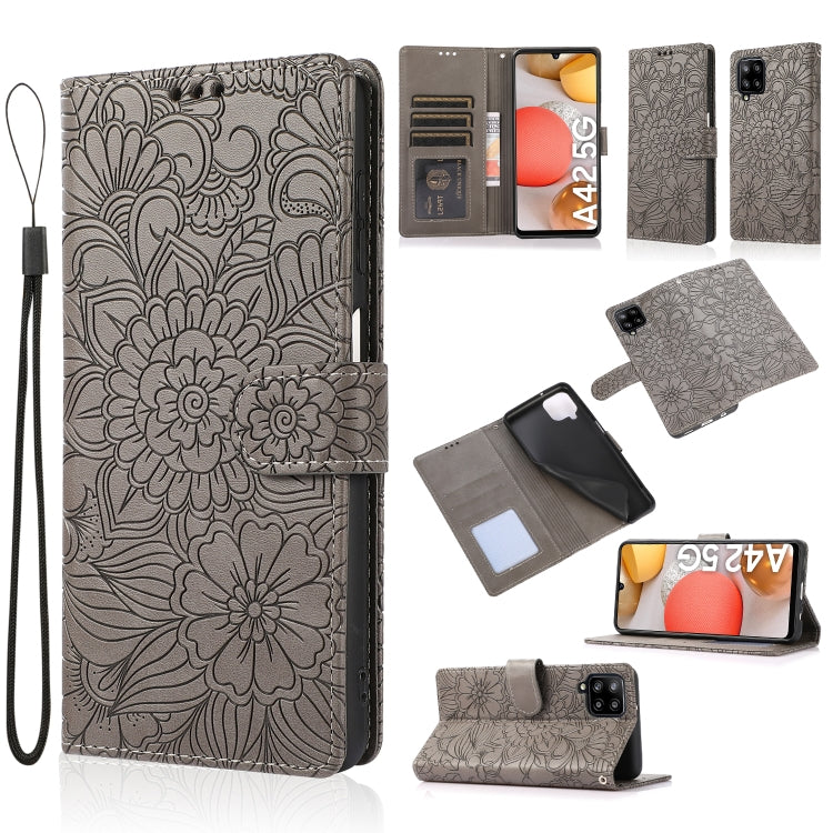 Skin Feel Embossed Sunflower Horizontal Flip Leather Case with Holder & Card Slots & Wallet & Lanyard, For Samsung Galaxy S8+, For Samsung Galaxy A12, For Samsung Galaxy A42 5G, For Samsung Galaxy A32 4G, For Samsung Galaxy A32 5G, For Samsung Galaxy A...