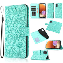Load image into Gallery viewer, Skin Feel Embossed Sunflower Horizontal Flip Leather Case with Holder &amp; Card Slots &amp; Wallet &amp; Lanyard, For Samsung Galaxy S8+, For Samsung Galaxy A12, For Samsung Galaxy A42 5G, For Samsung Galaxy A32 4G, For Samsung Galaxy A32 5G, For Samsung Galaxy A...