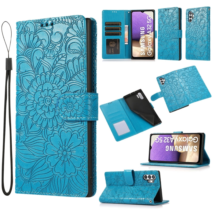 Skin Feel Embossed Sunflower Horizontal Flip Leather Case with Holder & Card Slots & Wallet & Lanyard, For Samsung Galaxy S8+, For Samsung Galaxy A12, For Samsung Galaxy A42 5G, For Samsung Galaxy A32 4G, For Samsung Galaxy A32 5G, For Samsung Galaxy A...