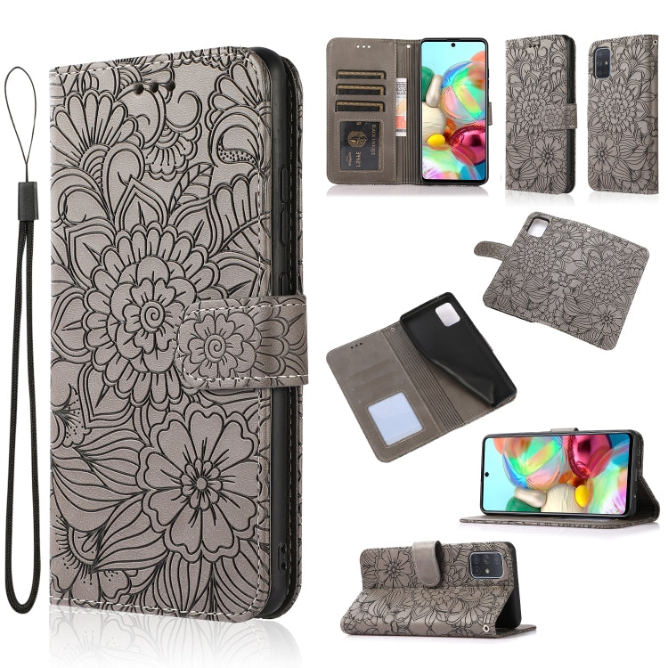 Skin Feel Embossed Sunflower Horizontal Flip Leather Case with Holder & Card Slots & Wallet & Lanyard, For Samsung Galaxy S8+, For Samsung Galaxy A12, For Samsung Galaxy A42 5G, For Samsung Galaxy A32 4G, For Samsung Galaxy A32 5G, For Samsung Galaxy A...