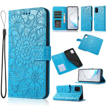 Load image into Gallery viewer, Skin Feel Embossed Sunflower Horizontal Flip Leather Case with Holder &amp; Card Slots &amp; Wallet &amp; Lanyard, For Samsung Galaxy S8+, For Samsung Galaxy A12, For Samsung Galaxy A42 5G, For Samsung Galaxy A32 4G, For Samsung Galaxy A32 5G, For Samsung Galaxy A...