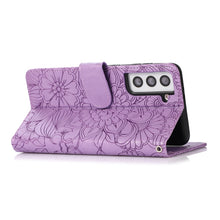 Load image into Gallery viewer, Skin Feel Embossed Sunflower Horizontal Flip Leather Case with Holder &amp; Card Slots &amp; Wallet &amp; Lanyard, For Samsung Galaxy S21 5G, For Samsung Galaxy S21 FE, For Samsung Galaxy A21s, For Samsung Galaxy Note20, For Samsung Galaxy 5G / 4G                 ...