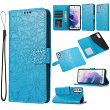 Load image into Gallery viewer, Skin Feel Embossed Sunflower Horizontal Flip Leather Case with Holder &amp; Card Slots &amp; Wallet &amp; Lanyard, For Samsung Galaxy S21 5G, For Samsung Galaxy S21 FE, For Samsung Galaxy A21s, For Samsung Galaxy Note20, For Samsung Galaxy 5G / 4G                 ...