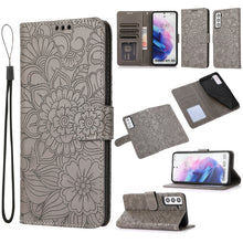 Load image into Gallery viewer, Skin Feel Embossed Sunflower Horizontal Flip Leather Case with Holder &amp; Card Slots &amp; Wallet &amp; Lanyard, For Samsung Galaxy S21 5G, For Samsung Galaxy S21 FE, For Samsung Galaxy A21s, For Samsung Galaxy Note20, For Samsung Galaxy 5G / 4G                 ...