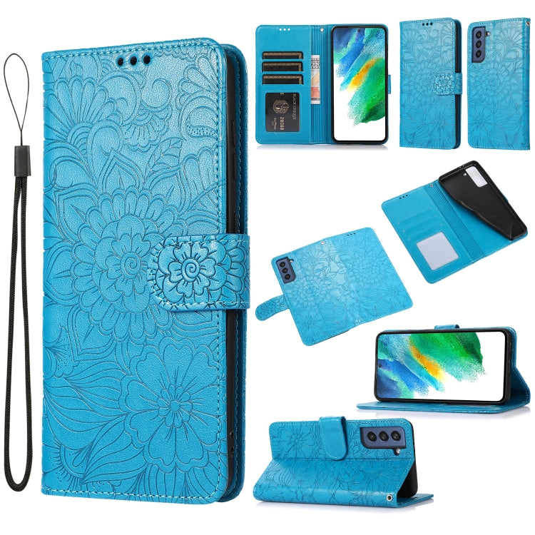Skin Feel Embossed Sunflower Horizontal Flip Leather Case with Holder & Card Slots & Wallet & Lanyard, For Samsung Galaxy S21 5G, For Samsung Galaxy S21 FE, For Samsung Galaxy A21s, For Samsung Galaxy Note20, For Samsung Galaxy 5G / 4G                 ...