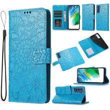 Load image into Gallery viewer, Skin Feel Embossed Sunflower Horizontal Flip Leather Case with Holder &amp; Card Slots &amp; Wallet &amp; Lanyard, For Samsung Galaxy S21 5G, For Samsung Galaxy S21 FE, For Samsung Galaxy A21s, For Samsung Galaxy Note20, For Samsung Galaxy 5G / 4G                 ...