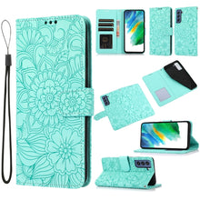 Load image into Gallery viewer, Skin Feel Embossed Sunflower Horizontal Flip Leather Case with Holder &amp; Card Slots &amp; Wallet &amp; Lanyard, For Samsung Galaxy S21 5G, For Samsung Galaxy S21 FE, For Samsung Galaxy A21s, For Samsung Galaxy Note20, For Samsung Galaxy 5G / 4G                 ...