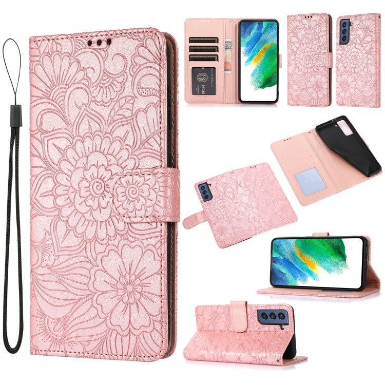Skin Feel Embossed Sunflower Horizontal Flip Leather Case with Holder & Card Slots & Wallet & Lanyard, For Samsung Galaxy S21 5G, For Samsung Galaxy S21 FE, For Samsung Galaxy A21s, For Samsung Galaxy Note20, For Samsung Galaxy 5G / 4G                 ...