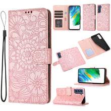 Load image into Gallery viewer, Skin Feel Embossed Sunflower Horizontal Flip Leather Case with Holder &amp; Card Slots &amp; Wallet &amp; Lanyard, For Samsung Galaxy S21 5G, For Samsung Galaxy S21 FE, For Samsung Galaxy A21s, For Samsung Galaxy Note20, For Samsung Galaxy 5G / 4G                 ...