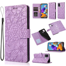 Load image into Gallery viewer, Skin Feel Embossed Sunflower Horizontal Flip Leather Case with Holder &amp; Card Slots &amp; Wallet &amp; Lanyard, For Samsung Galaxy S21 5G, For Samsung Galaxy S21 FE, For Samsung Galaxy A21s, For Samsung Galaxy Note20, For Samsung Galaxy 5G / 4G                 ...
