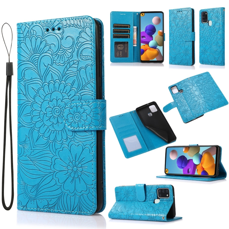 Skin Feel Embossed Sunflower Horizontal Flip Leather Case with Holder & Card Slots & Wallet & Lanyard, For Samsung Galaxy S21 5G, For Samsung Galaxy S21 FE, For Samsung Galaxy A21s, For Samsung Galaxy Note20, For Samsung Galaxy 5G / 4G                 ...