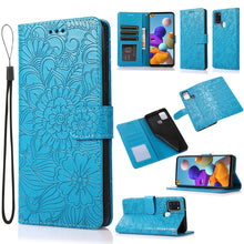 Load image into Gallery viewer, Skin Feel Embossed Sunflower Horizontal Flip Leather Case with Holder &amp; Card Slots &amp; Wallet &amp; Lanyard, For Samsung Galaxy S21 5G, For Samsung Galaxy S21 FE, For Samsung Galaxy A21s, For Samsung Galaxy Note20, For Samsung Galaxy 5G / 4G                 ...